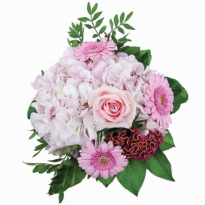 Bouquet Orthensia et Rose en taille normal