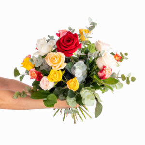 Bouquet de roses haut en couleurs